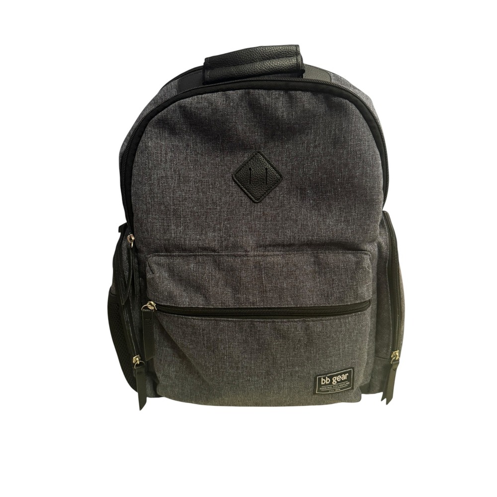 BB Gear Seeking Adventure Dad Diaper Bag Backpack Heather Grey with Changing Pad